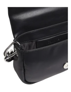 Calvin Klein Faux Leather Crossbody Bag In Black