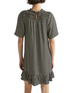 Geo Twill Shirred Mini Dress -Myer Clothing Shop 927443350 4 720x928