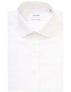 Calvin Klein Slim Long Sleeve Twill Check Shirt In White -Myer Clothing Shop 927758710 5 720x928