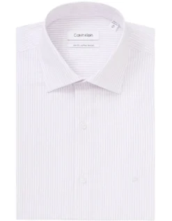 Calvin Klein Slim Long Sleeve Dobby Stripe Shirt In Purple -Myer Clothing Shop 927760870 5 720x928