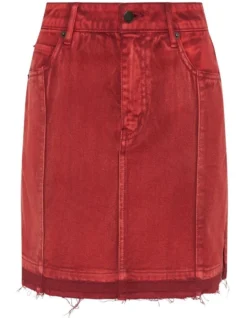 Murphy's Law Denim Skirt In Washed Cherry -Myer Clothing Shop 927994600 6 720x928