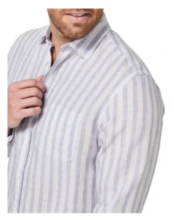 Dominic Long Sleeve Linen Stripe Shirt In Purple Multi 8 Dominic Long Sleeve Linen Stripe Shirt In Purple Multi -Myer Clothing Shop 928135630 4 1 720x928
