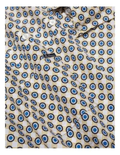 Ben Sherman Target Spot Print Short Sleeve Shirt In Yellow -Myer Clothing Shop 928332730 4 720x928