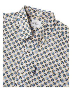 Ben Sherman Target Spot Print Short Sleeve Shirt In Yellow -Myer Clothing Shop 928332730 5 720x928