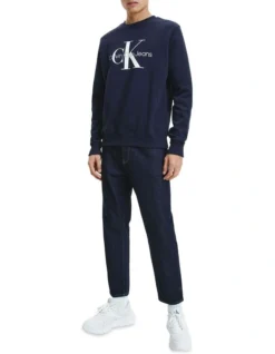Calvin Klein Jeans Core Monogram Crewneck In Night Sky 7 Calvin Klein Jeans Core Monogram Crewneck In Night Sky -Myer Clothing Shop 928352260 3 720x928