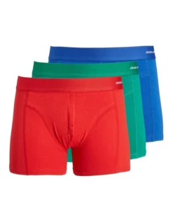 Jack & Jones Bamboo Trunks Colourful 3 Pack In Multi