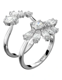 Swarovski Gema Cocktail Ring Mixed Cuts Flower Rhodium Plated In White -Myer Clothing Shop 928509850 3 720x928