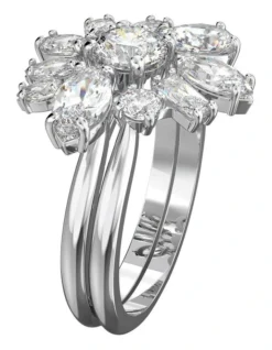 Swarovski Gema Cocktail Ring Mixed Cuts Flower Rhodium Plated In White -Myer Clothing Shop 928509850 4 720x928