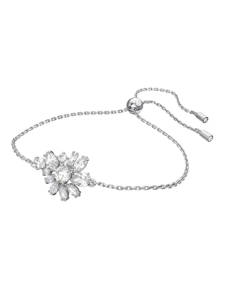 Swarovski Gema Bracelet Mixed Cuts Flower Rhodium Plated In White 2 Swarovski Gema Bracelet Mixed Cuts Flower Rhodium Plated In White - Image 2