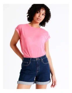 Recycled Blend Cuffed Denim Short In Empire Blue -Myer Clothing Shop 928561690 5 720x928