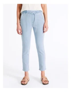 Denim Jogger In Stone Rise