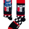 St Kilda Heritage Stripe 2 Pack Cotton Socks In Black/White