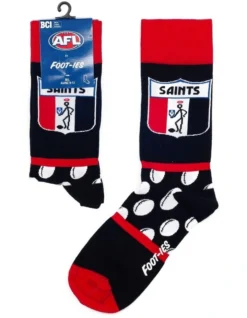 St Kilda Heritage Stripe 2 Pack Cotton Socks In Black/White
