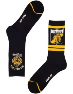 Richmond Tigers Heritage Sneaker Socks 2 Pack Cotton In Yellow/Black