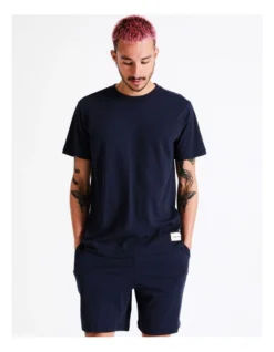 Jack & Jones Basic Short Sleeve Tee And Shorts Set In Maritime Blue -Myer Clothing Shop 928631800 6 720x928