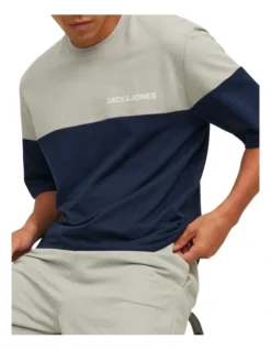 Jack & Jones Colour Block Tee And Short Set In Silver -Myer Clothing Shop 928631980 3 720x928