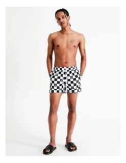 Checked Out Swim Short In Black
