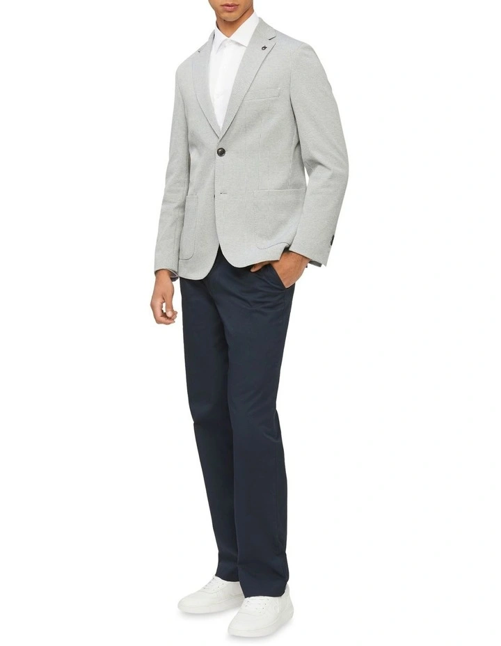 Calvin Klein Puppytooth Knit Blazer In Light Grey 2 Calvin Klein Puppytooth Knit Blazer In Light Grey - Image 2