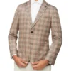 Calvin Klein Tonal Check Knit Blazer In Chocolate