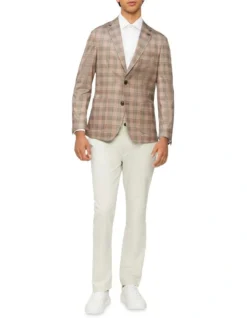 Calvin Klein Tonal Check Knit Blazer In Chocolate -Myer Clothing Shop 928885690 3 1 720x928