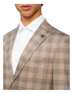 Calvin Klein Tonal Check Knit Blazer In Chocolate -Myer Clothing Shop 928885690 5 720x928