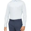 Calvin Klein Nevertuck Long Sleeve Plain Poplin Shirt In Sky