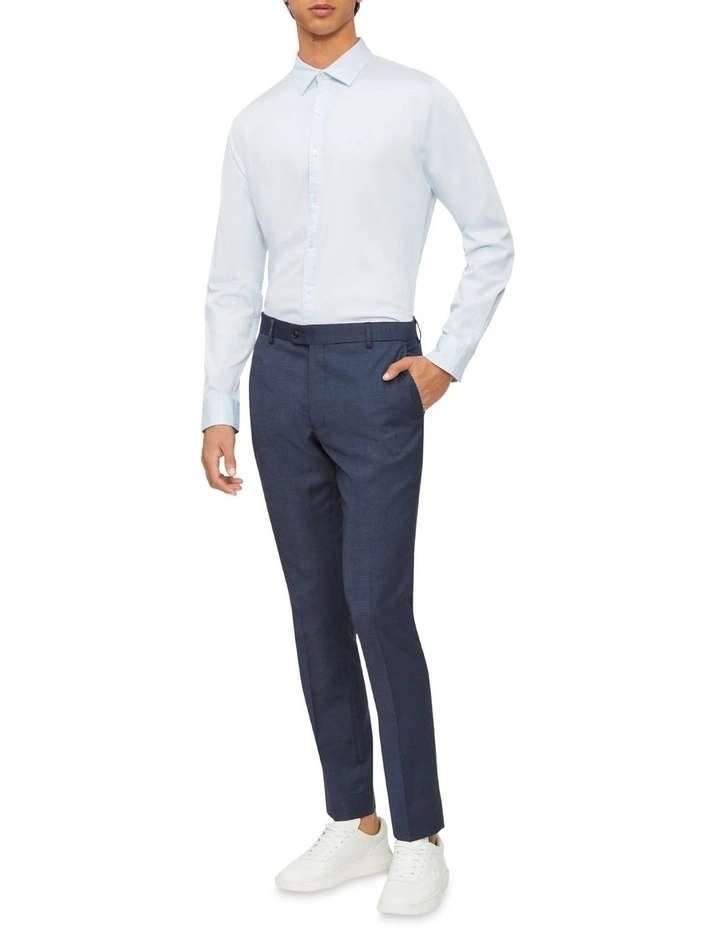 Calvin Klein Nevertuck Long Sleeve Plain Poplin Shirt In Sky 2 Calvin Klein Nevertuck Long Sleeve Plain Poplin Shirt In Sky - Image 2