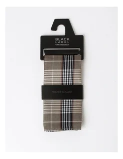 Check Silk Pocket Square In Brown