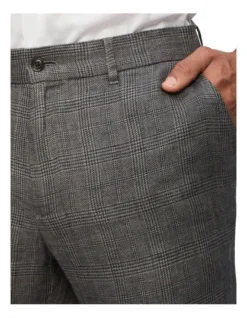 Slim Prince Of Wales Check Linen Suit Pant In Charcoal 5 Slim Prince Of Wales Check Linen Suit Pant In Charcoal -Myer Clothing Shop 929158120 3 720x928