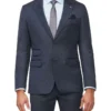 Slim Micro Check Suit Jacket In Navy