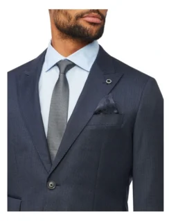 Slim Micro Check Suit Jacket In Navy -Myer Clothing Shop 929158390 4 720x928