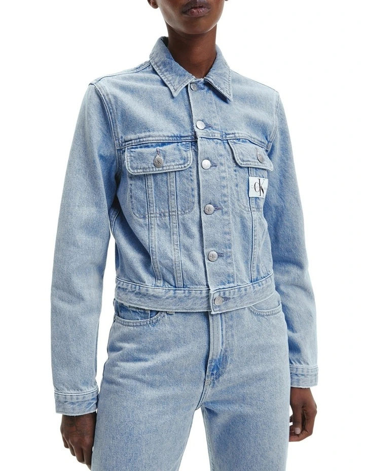 Calvin Klein Jeans Cropped 90s Denim Jacket In Light Blue 1 Calvin Klein Jeans Cropped 90s Denim Jacket In Light Blue