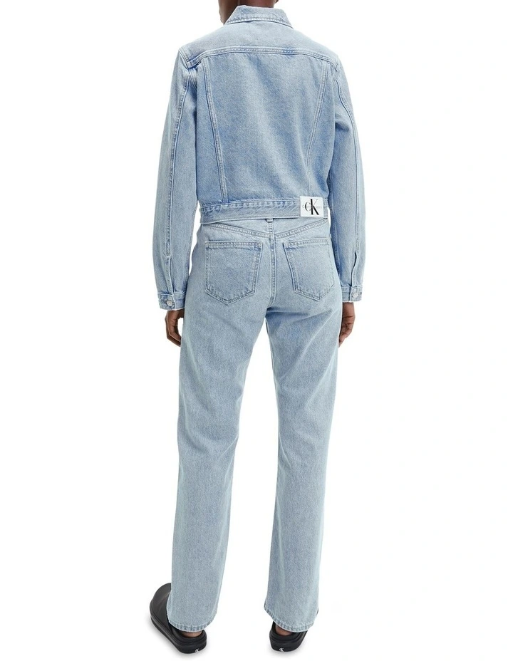 Calvin Klein Jeans Cropped 90s Denim Jacket In Light Blue 4 Calvin Klein Jeans Cropped 90s Denim Jacket In Light Blue - Image 4