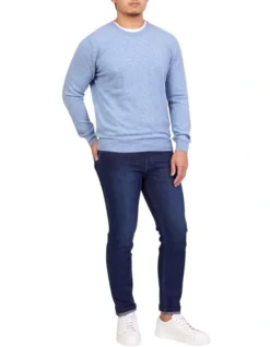 Cashmere Crew Neck Knit In Sky Blue -Myer Clothing Shop 929270170 3 720x928