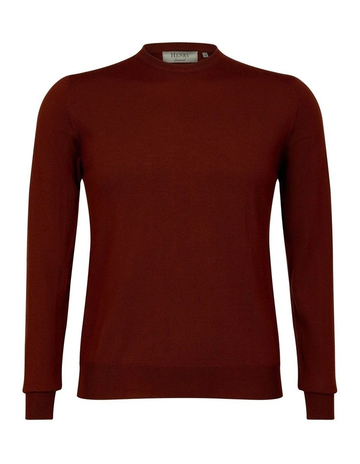 Merino Crew Neck In Maroon 4 Merino Crew Neck In Maroon - Image 4