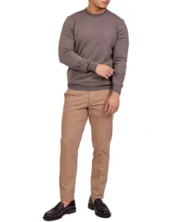 Merino Crew Neck In Dark Taupe -Myer Clothing Shop 929271160 3 720x928