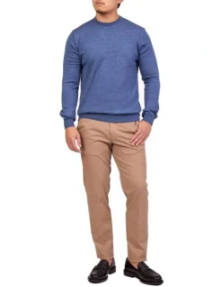 Merino Crew Neck In Mid Blue -Myer Clothing Shop 929271340 3 720x928