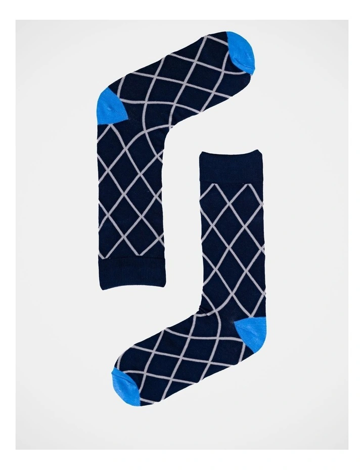 3 Pack Bamboo Fashion Socks Palms In Blue 4 3 Pack Bamboo Fashion Socks Palms In Blue - Image 4