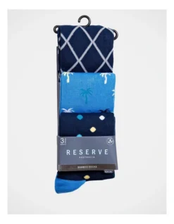 3 Pack Bamboo Fashion Socks Palms In Blue 9 3 Pack Bamboo Fashion Socks Palms In Blue -Myer Clothing Shop 929319580 5 1 720x928