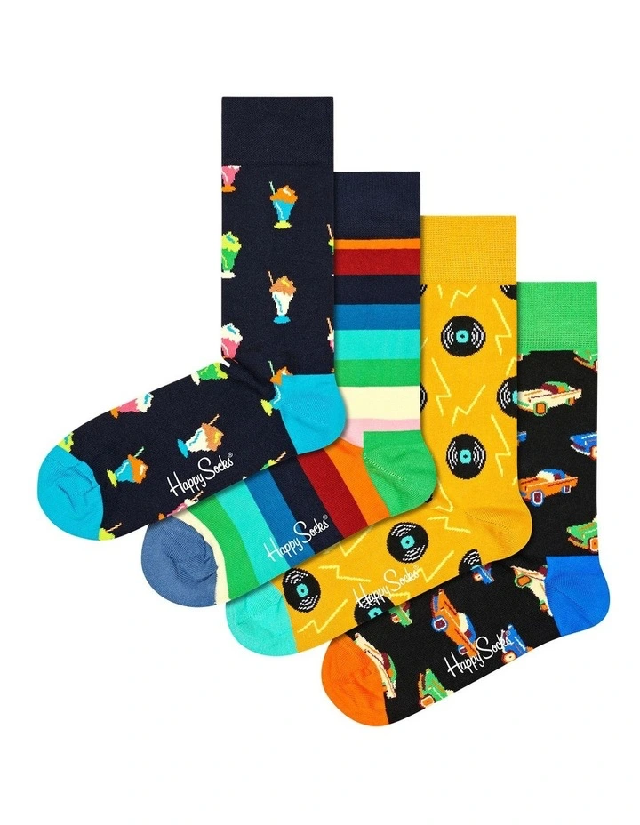 Happy Socks At The Diner Socks Gift Box 4 Pack In Multi 1 Happy Socks At The Diner Socks Gift Box 4 Pack In Multi