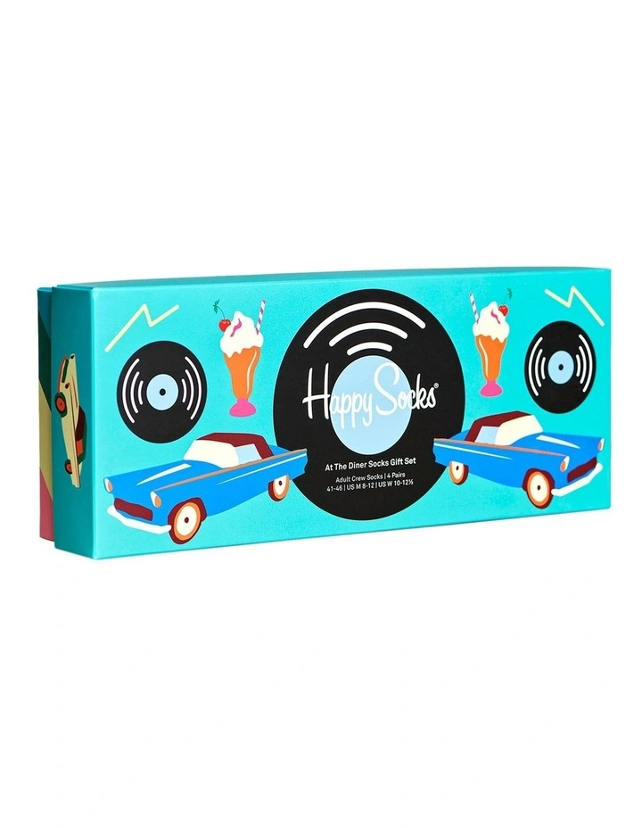 Happy Socks At The Diner Socks Gift Box 4 Pack In Multi 2 Happy Socks At The Diner Socks Gift Box 4 Pack In Multi - Image 2