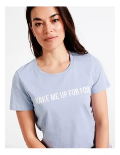 SOHO Organic Cotton Knit Short Sleeve Sleep Top In Blues -Myer Clothing Shop 929378350 934993450 6 720x928