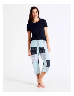 SOHO Organic Cotton Knit 3/4 Pant In Mint