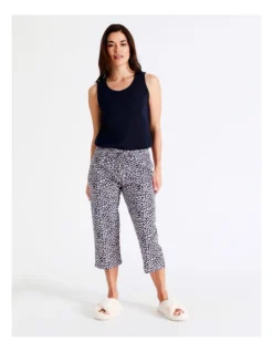 SOHO Organic Cotton Knit 3/4 Pant In Pink