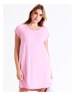 Chloe & Lola Bamboo Short Sleeve Nightie In Pink -Myer Clothing Shop 929422000 939067840 4 720x928