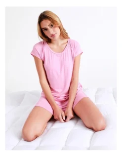 Chloe & Lola Bamboo Short Sleeve Nightie In Pink -Myer Clothing Shop 929422000 939067840 6 720x928