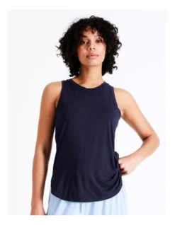 Chloe & Lola Bamboo Tank PJ Top In Navy -Myer Clothing Shop 929422270 929425420 3 720x928