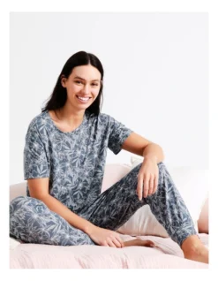 SOHO Short Sleeve Sleep Top In Navy