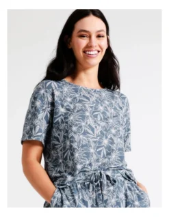 SOHO Short Sleeve Sleep Top In Navy -Myer Clothing Shop 929428120 4 720x928