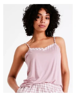 Chloe & Lola Spliced Sleep Cami In Rose Gingham -Myer Clothing Shop 929444590 7 720x928